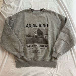 Anine Bing Kenny Sweatshirt - Motel Print in Grey